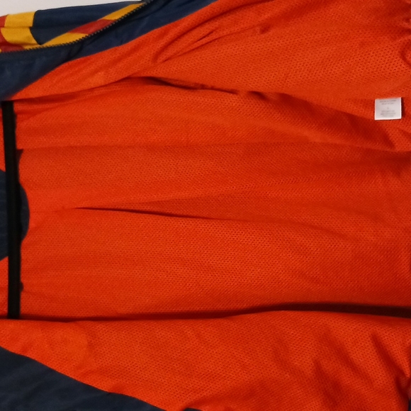 Charlotte Russe Blue Yellow Orange Windbreaker zippered large Pockets collar - Picture 6 of 6